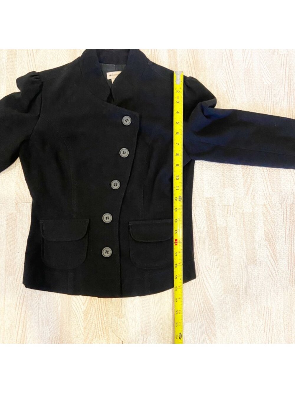 Elevenses Black Jacket With Ruching In Back Size 4 - Picture 6 of 6